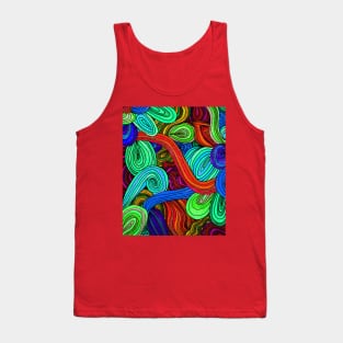 Psychedelic Lines (Red) Tank Top